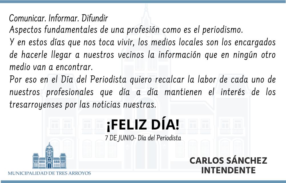 Salutaciones por el Día del Periodista