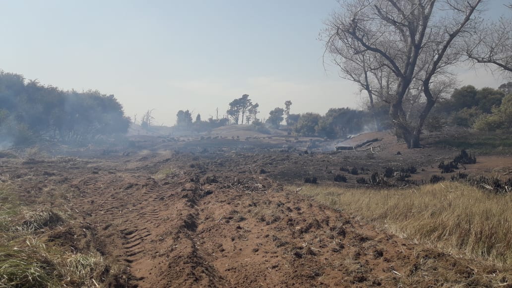 «El fuego no está apagado pero sí controlado», aseveran desde Bomberos de Claromecó