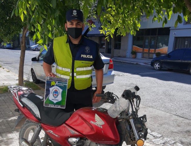 Recuperaron moto robada por un menor de edad