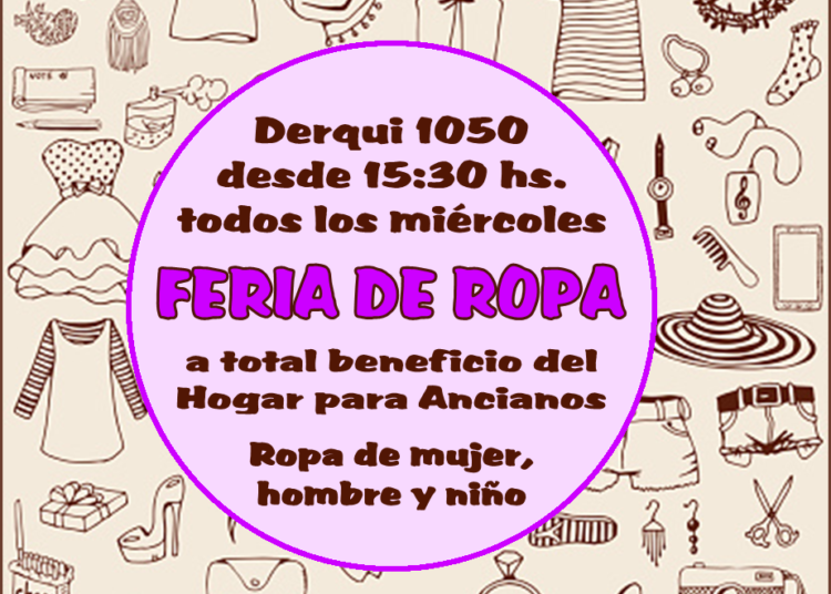 Feria de ropa a beneficio del Hogar de Ancianos en Derqui 1050