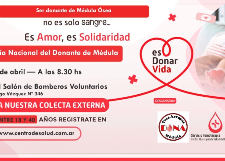 El 5 de abril, campaña de donación de sangre para médula ósea en Bomberos