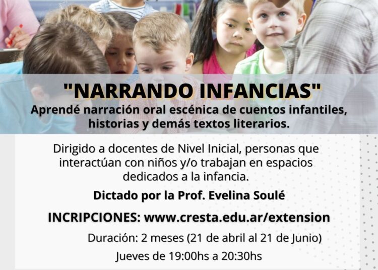 El 21 de abril inicia en CRESTA un taller de narración infantil