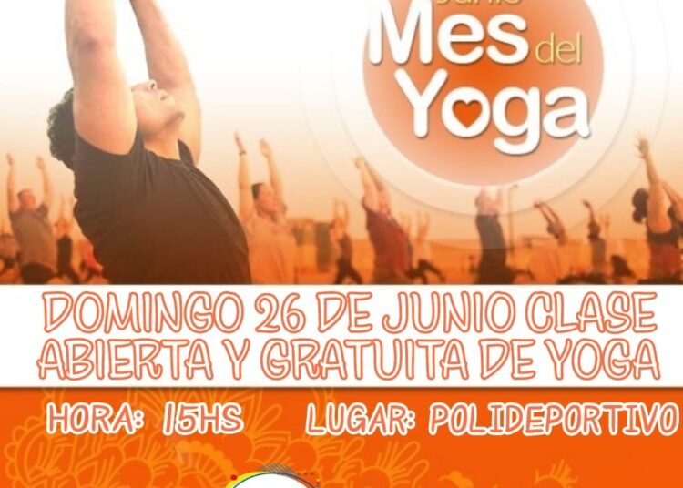 El domingo 26, clase especial de yoga en el Polideportivo