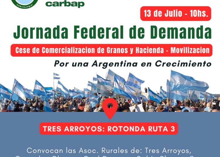 Entidades rurales convocaron a cese de comercialización y paro en rutas 3 y 228