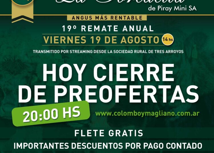 La Torcacita efectuará su 19° remate anual el viernes vía streaming