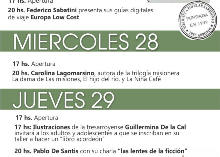 Con variadas actividades, prosigue la Feria del Libro de la Biblioteca Sarmiento