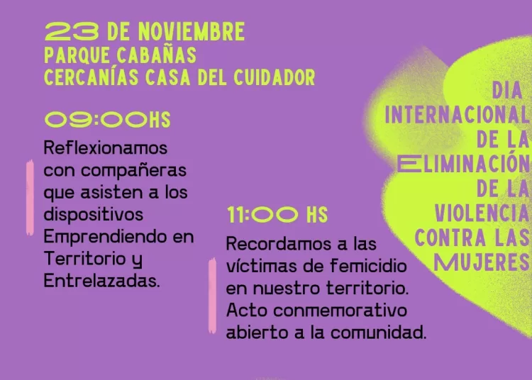 Convocan a actividades por el Día Internacional de la Eliminación de la Violencia contra las Mujeres