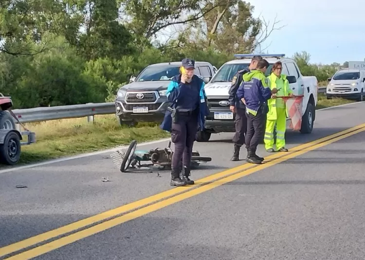 Accidente y herido tras roce en cercanías a la Escuela Agropecuaria
