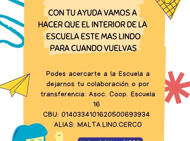 La Escuela 16 organiza una colecta de pintura para embellecer el establecimiento