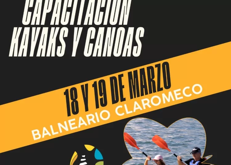 Este fin de semana habrá capacitación sobre Canoas y Kayaks en Claromeco