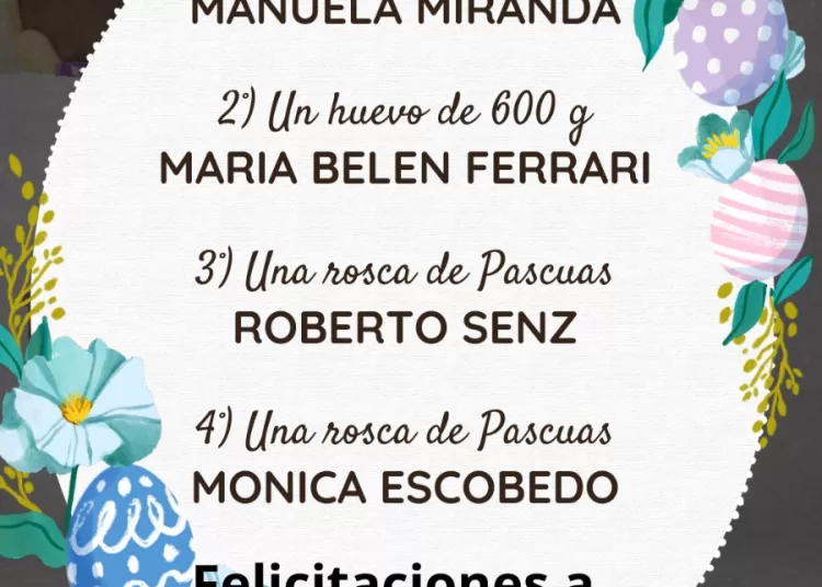 La Perla dio a conocer a los ganadores de su sorteo de Pascua