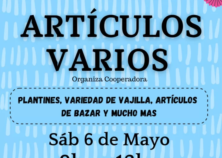 Convocan a feria a beneficio de la Escuela 16