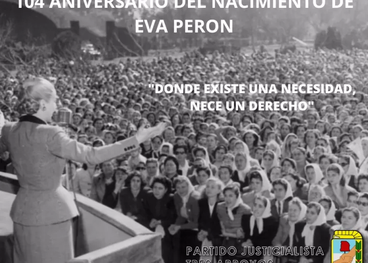 Desde el PJ celebran el aniversario del natalicio de Evita