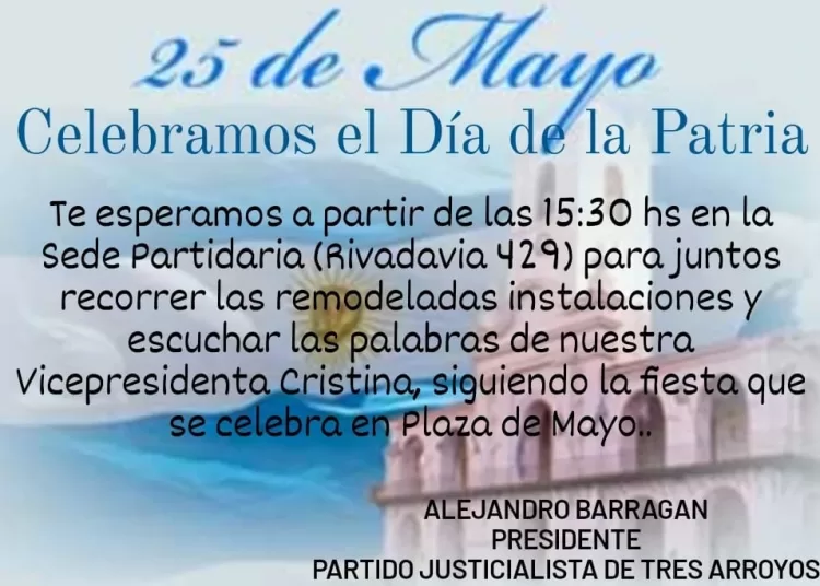 En el PJ invitan a compartir la jornada patria en el partido