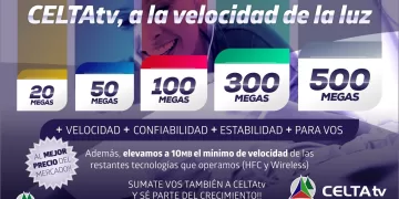CELTAtv lanzó nuevos planes de  Internet de hasta 500 MB por fibra óptica
