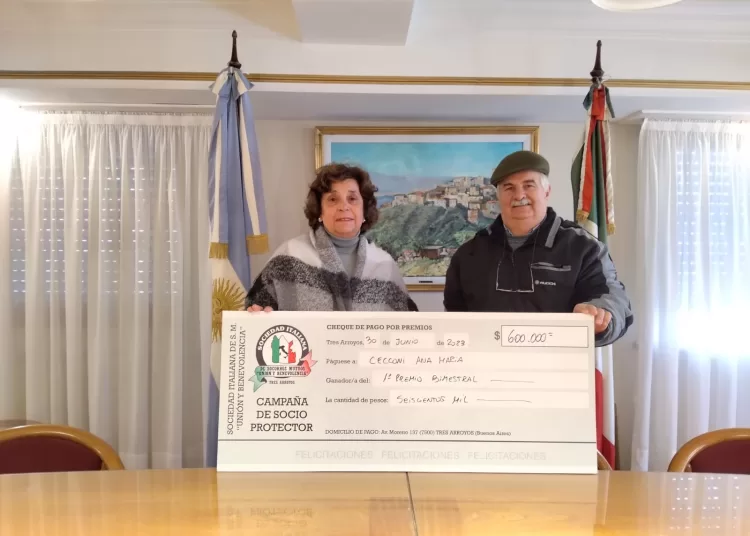 Entregaron premios del sexto sorteo bimestral de la Sociedad Italiana