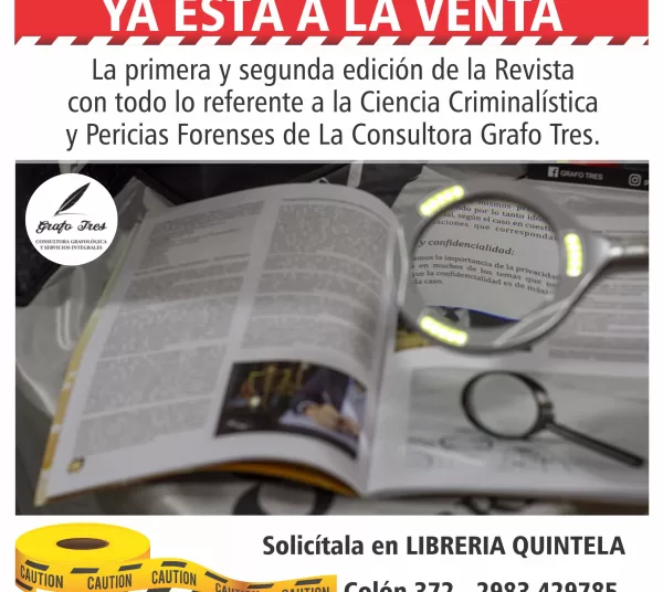 Grafo3 lanzó a la venta la revista de Criminalística