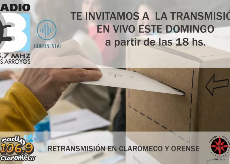 Este domingo seguí las PASO 2023 por Radio 3 y Diario 3