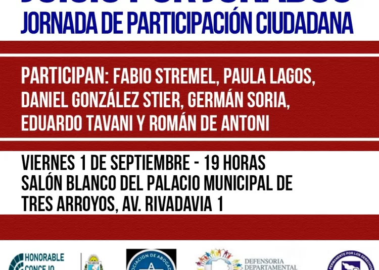 El viernes ofrecen jornada abierta sobre juicio por jurados en el Salón Blanco municipal