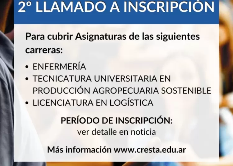 CRESta – UPSO: 2º llamado a inscripción