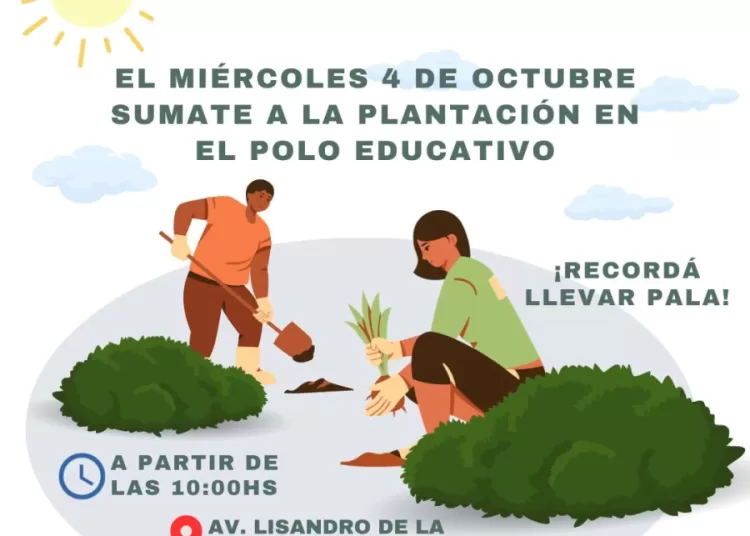 Jornada de forestación en el Polo Educativo, abierta a la comunidad