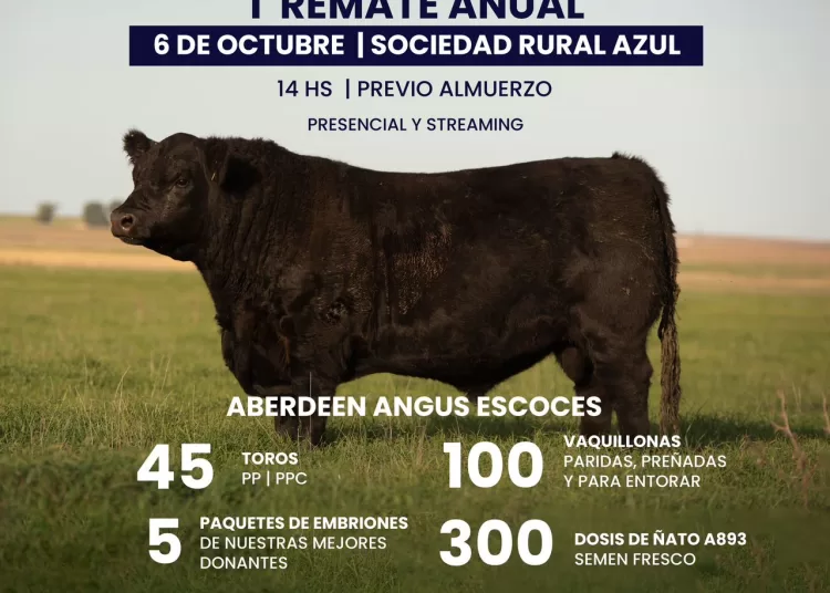 Primer  remate anual de Cabaña La Amistad este viernes 6 de Octubre en la Sociedad Rural de Azul