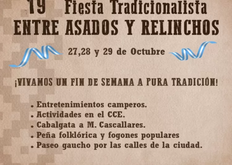 Cronograma de actividades por la 19º edición de Entre Asados y Relinchos