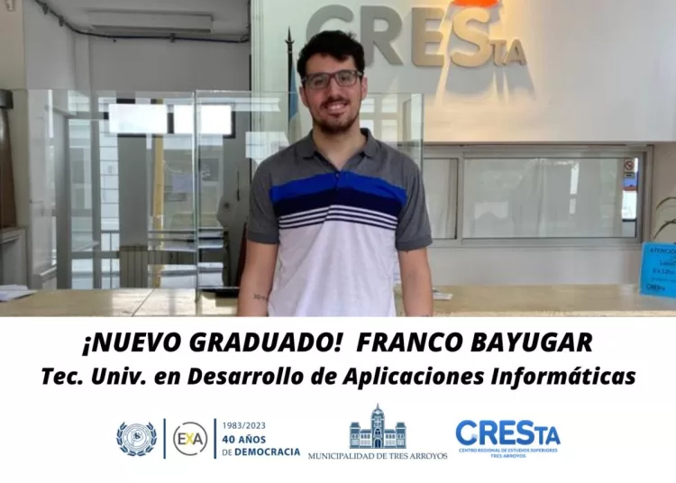 Nuevo graduado de la Tecnicatura Universitaria en Desarrollo de Aplicaciones Informáticas