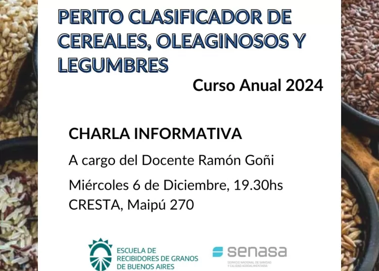 Convocan a charla informativa sobre el curso de perito clasificador de granos