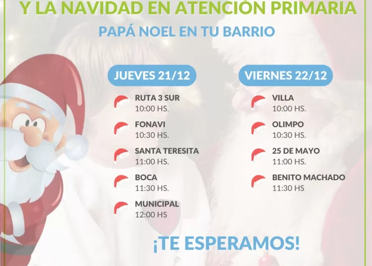 Papá Noel recorrerá los CAPS de la ciudad