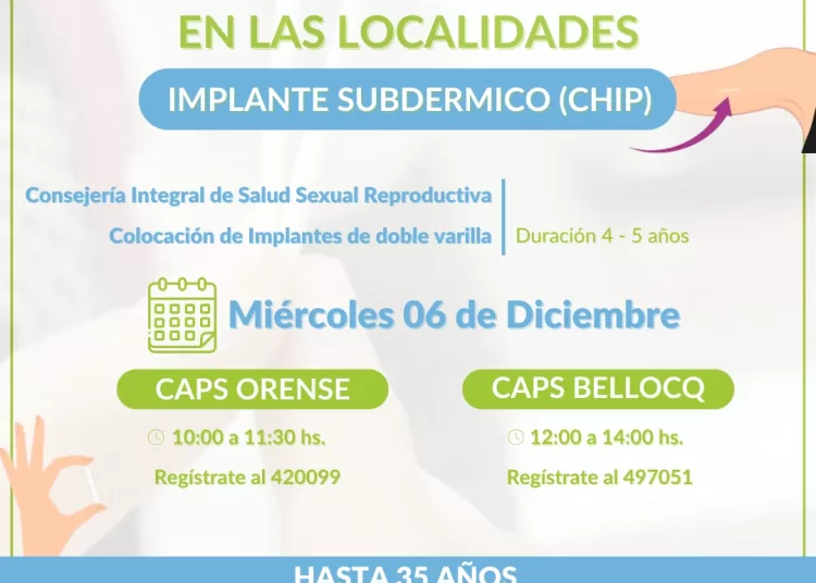 Orense y Bellocq: colocación de implantes el miércoles 6