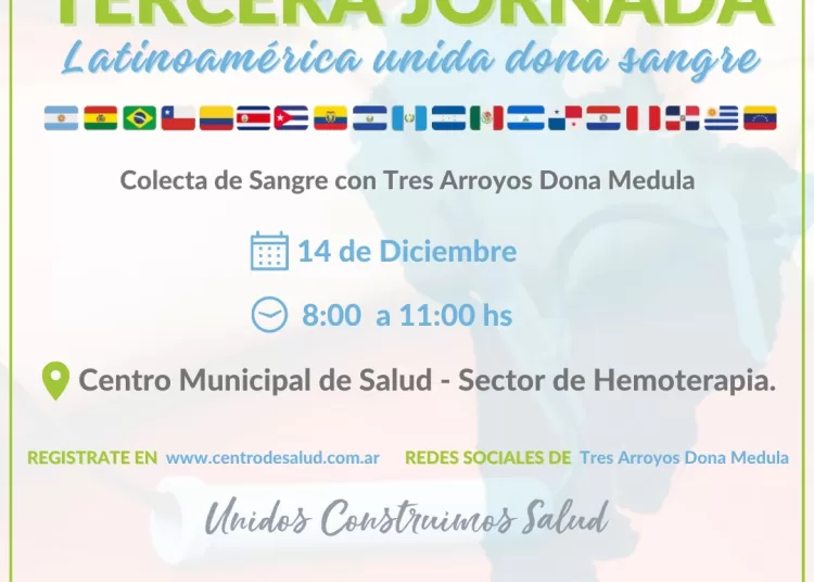 Tres Arroyos se suma a Latinoamérica Unida Dona Sangre por tercer año consecutivo