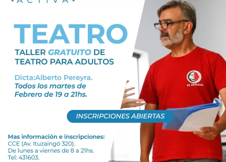 Abren inscripciones al taller gratuito de teatro para adultos en La Estación