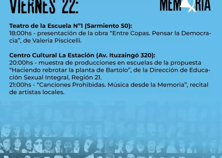 Ofrecen actividades por la Semana de la Memoria