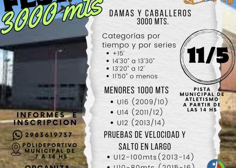 Convocan al Festival 3000 metros el próximo 11 de mayo