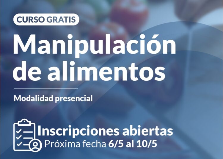 Finaliza la inscripcion al curso de manipulación de alimentos, que comienza el lunes