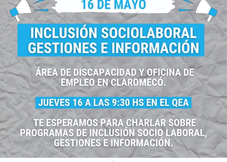 Posponen hasta el jueves 16 la visita del Área de Discapacidad y la Oficina de Empleo a Claromecó