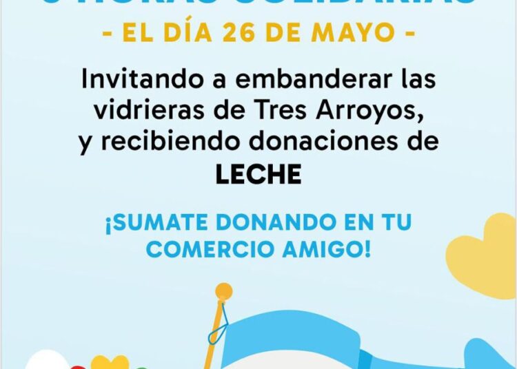 Comercios céntricos encabezarán un banderazo solidario con donación de leche incluída