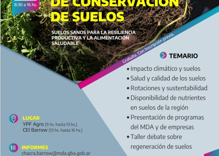 El 5 venidero desarrollarán la Jornada Nacional de Conservación de Suelos
