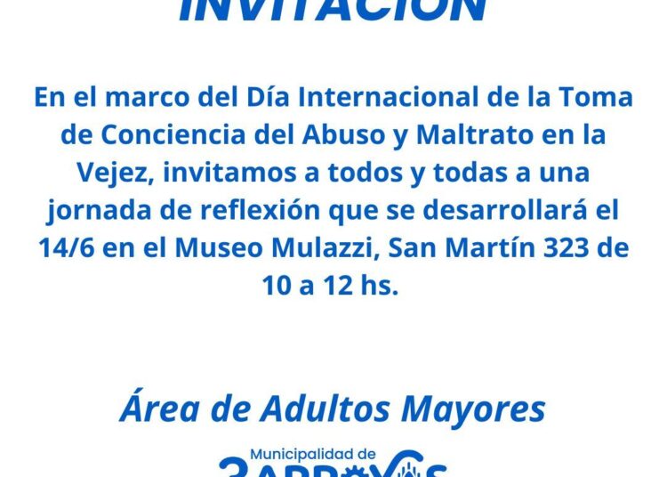 Jornada de reflexión por el Día Internacional de la Toma de Consciencia del Abuso y Maltrato en la Vejez.