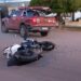 Motociclista al Hospital tras fuerte colisión en Rivadavia al 1200