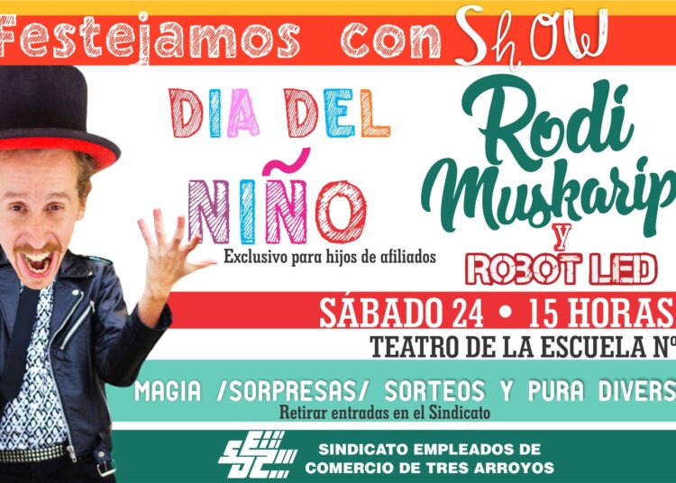 Empleados de Comercio festejará el Día del Niño en el teatro de la Escuela 1