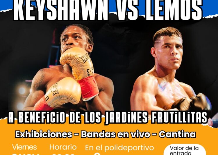 El viernes 8 habrá exhibición boxística solidaria y proyección del combate Lemos – Davis