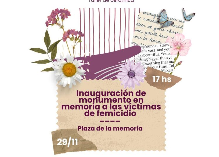 Inauguración del monumento a Víctimas de femicidio del partido de Tres Arroyos y la zona