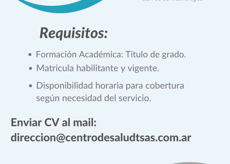 Buscan cubrir cargos de médicos generalistas para la temporada en Claromecó, Reta y Orense