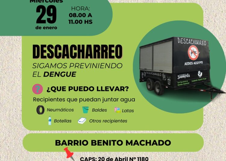 Descacharreo en el barrio Benito Machado