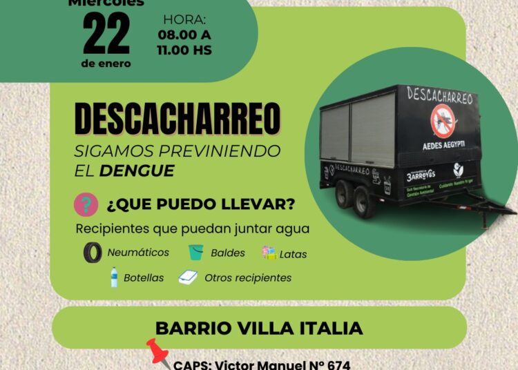 Descacharreo en el barrio Villa Italia