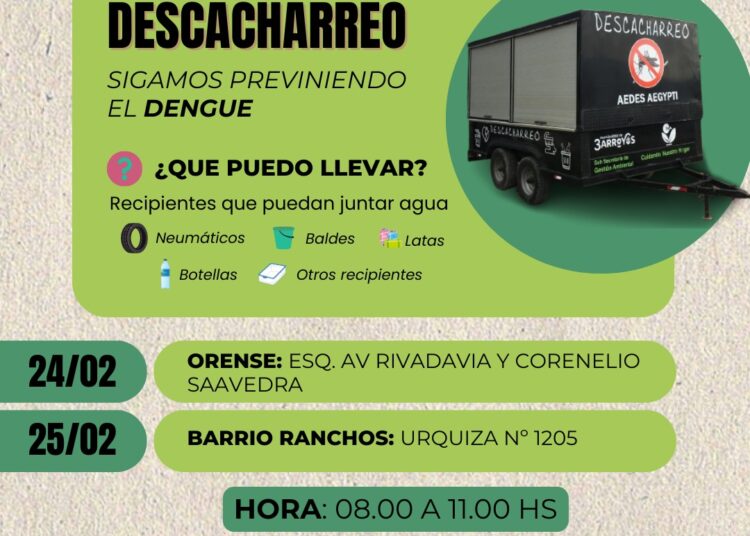 Continua el Programa de descacharreo en el distrito
