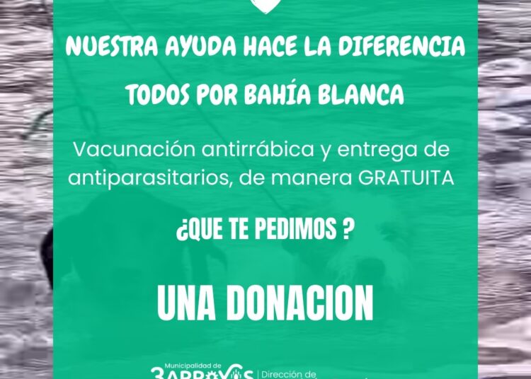 Canjean vacunación antirrábica por donaciones para Bahía Blanca