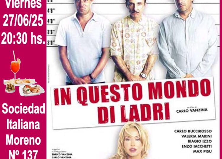 Sociedad Italiana presenta “Cinema con aperitivo”